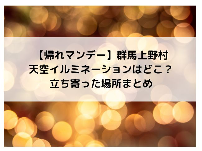 帰れマンデー群馬上野村スカイビレッジイルミネーション