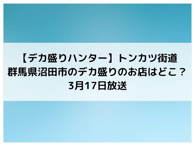 デカ盛りハンタートンカツ街道群馬県沼田市